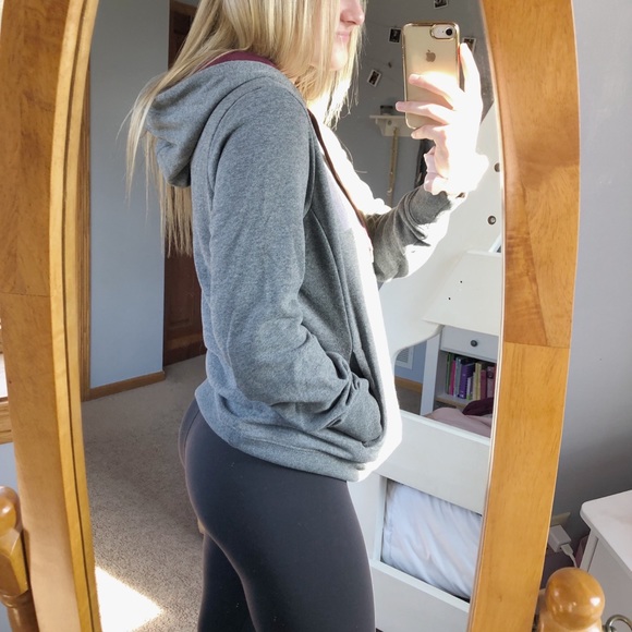 North-face Gray and Burgundy Hoodie- MED - Picture 6 of 7